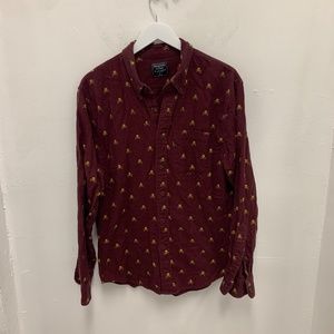 Abercrombie Gold Skull Flannel Size XL